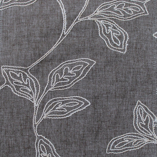 Grey  Embroidered linen floral home décor fabric fabric