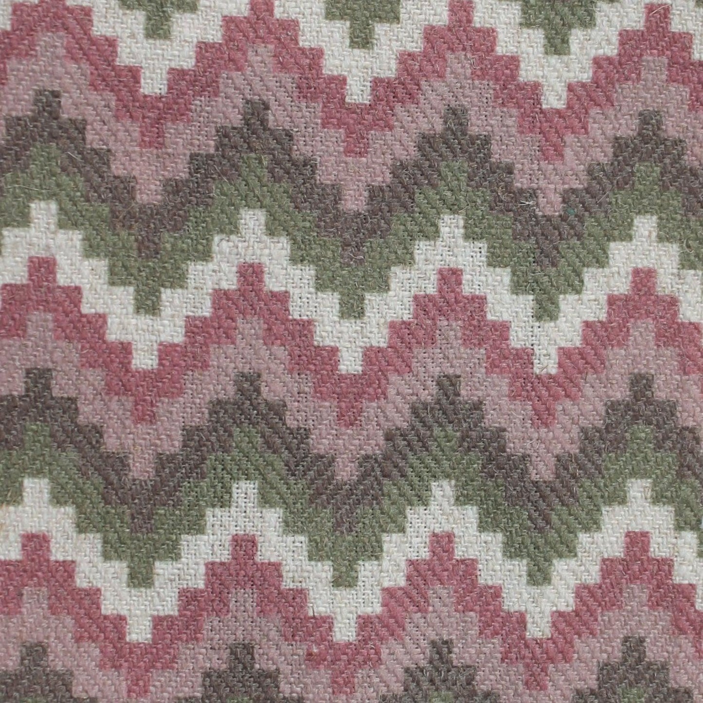 Vegas Stripe Pink Green - Linen Blend Fabric.