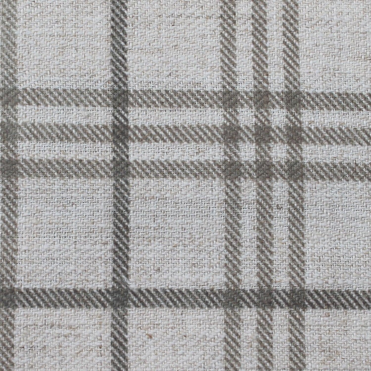 Vermont Grey windowpane check linen blend.