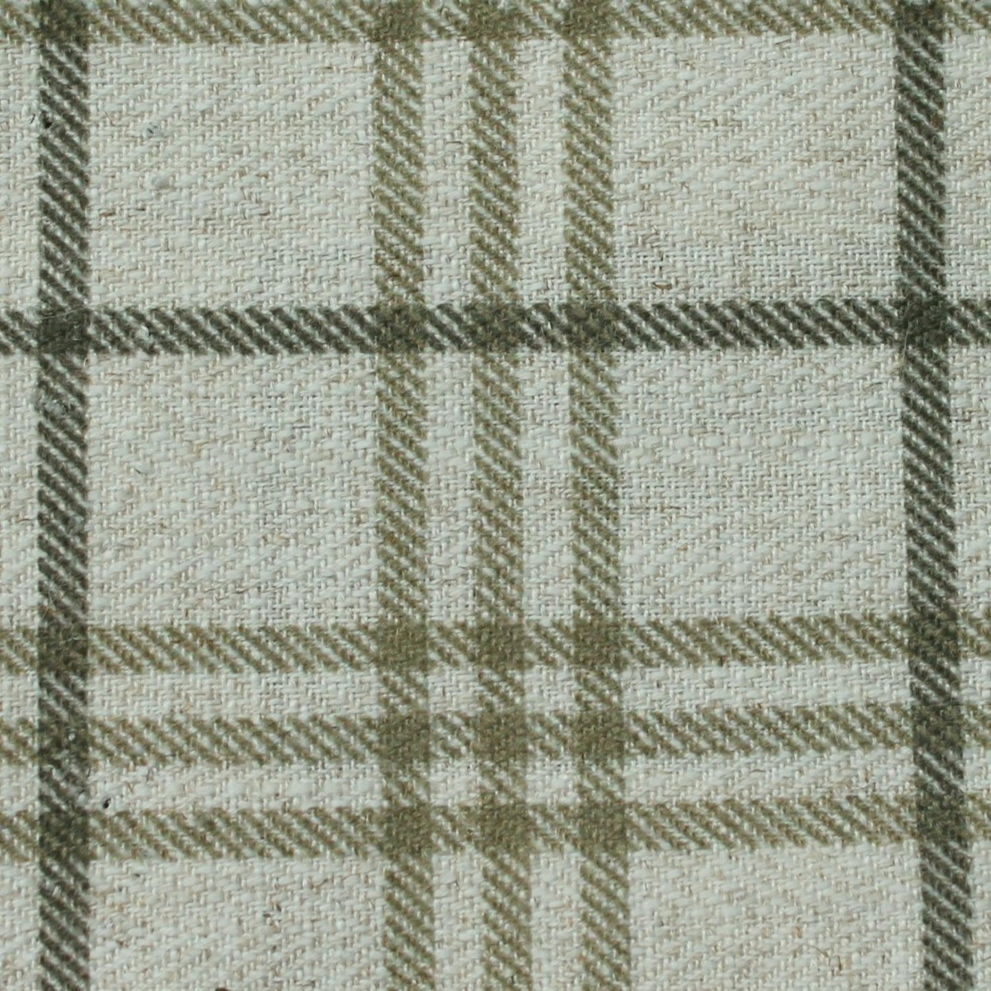 Vermont Olive Green linen windowpane home decor fabri c