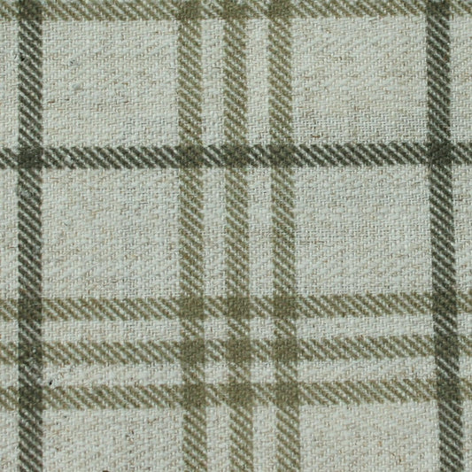 Vermont Olive Green linen windowpane home decor fabri c